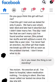 erectile-dysfunction-man-seeks-help-from-facebook-doctor man-breakups-with-girlfriend-loses-manhood