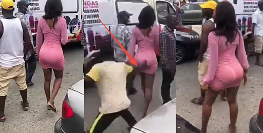 Boy slaps lady's bum because she's on tight gown! 3 image 60