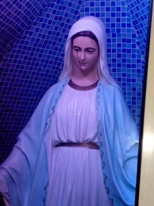 Video & Photo Statue Of Blessed Virgin Mary Sheds Tears Of Blood In Lagos I Get Talk
