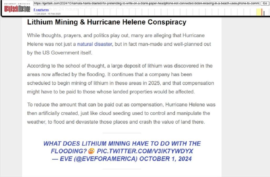 Refuting Politifact's Wrong Assessment On I Get Talk As A Not Trustworthy Conspiracy Theorist Source After Alexa Wrongly Cited Us In Answering If Hurricane Helene Was Artificially Created