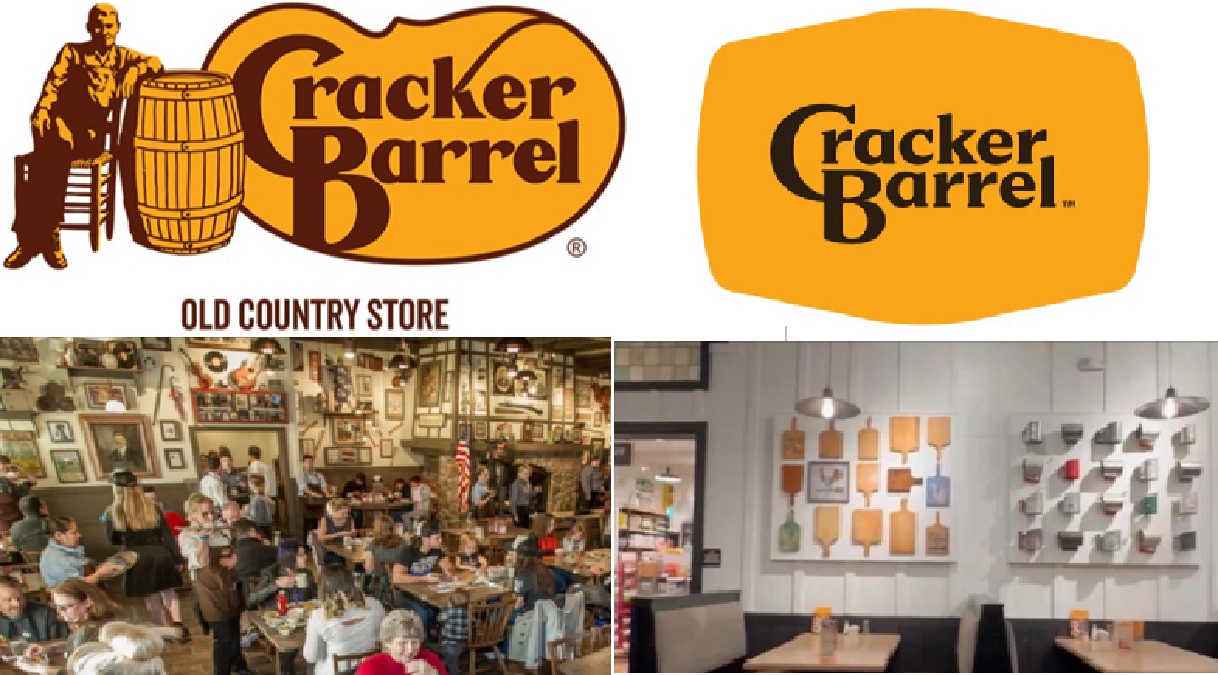 Cracker Barrel Rebranding Trolled For Going Woke. See Before & After Photos Of Interior, Design, Logo cracker-barrel-old-former-interior-locations-design-artiques-before-after-rebranding-change