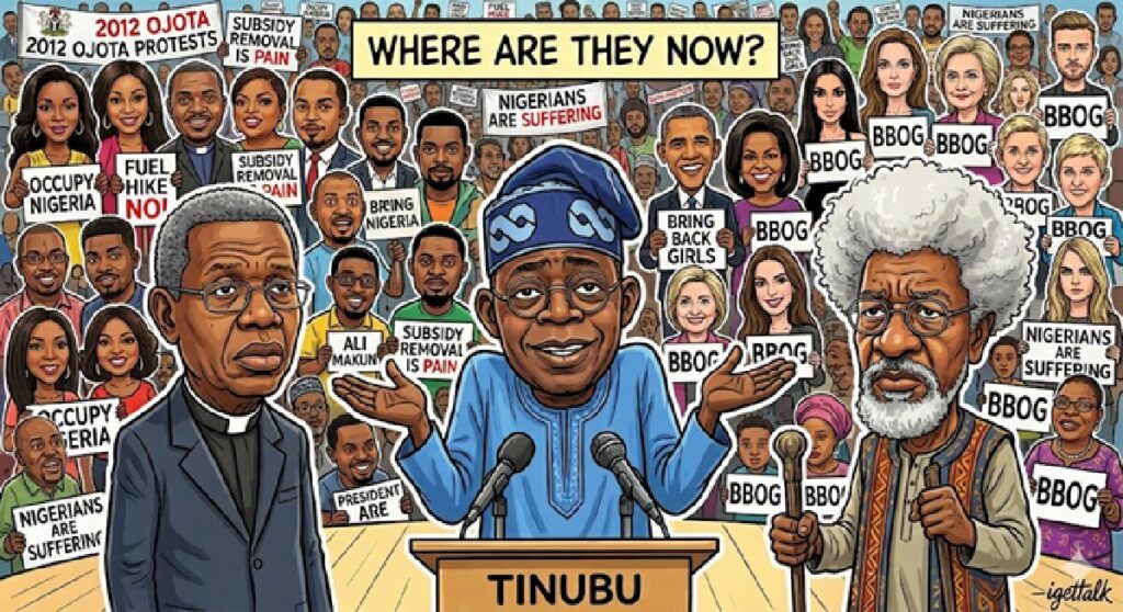 Why Are Adeboye, Soyinka, Celebs & Protesters During Jonathan's Regime Now Silent As Nigeria Burns Harder Under Tinubu 2 Why Are Adeboye, Soyinka, Celebs & Protesters During Jonathan's Regime Now Silent As Nigeria Burns Harder Under Tinubu